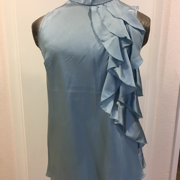 NWT Kenar sleeveless ruffled blouse w/high neck - Picture 2 of 6